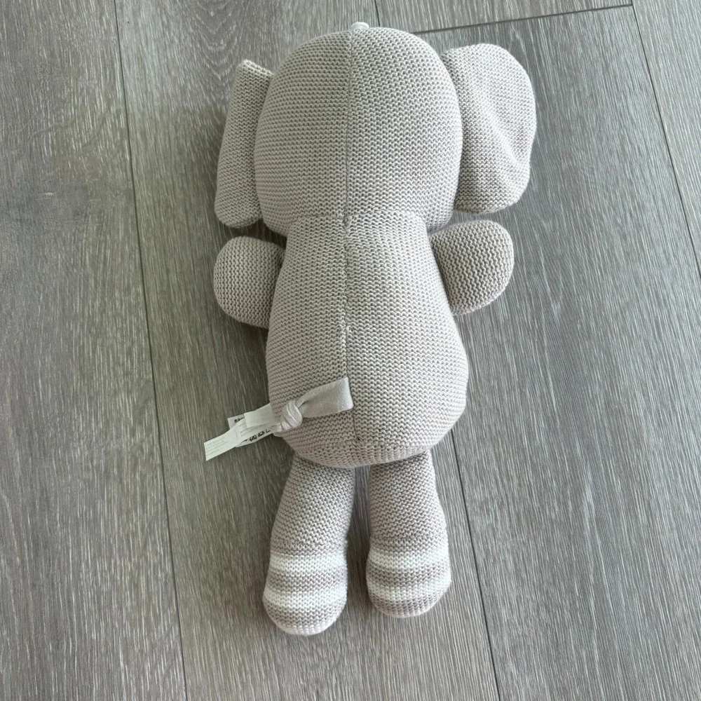 NWT Living Textiles Gray‎ Knitted Theodore Elephant Plush Toy Stuffed Animal